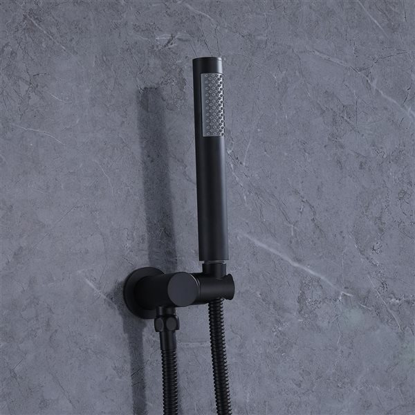 1-Handle 2-Spray Rain Shower Faucet and Hand Shower Combo Kit in Matte Black (Valve Included)