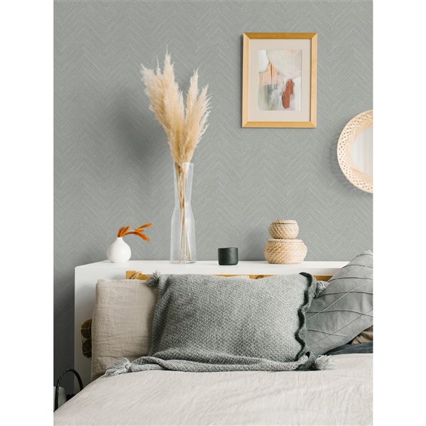 Papier peint autocollant Sampson par NuWallpaper Taupe et Bleu