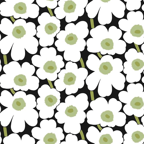 NuWallpaper Black Pieni Unikko Peel and Stick Wallpaper