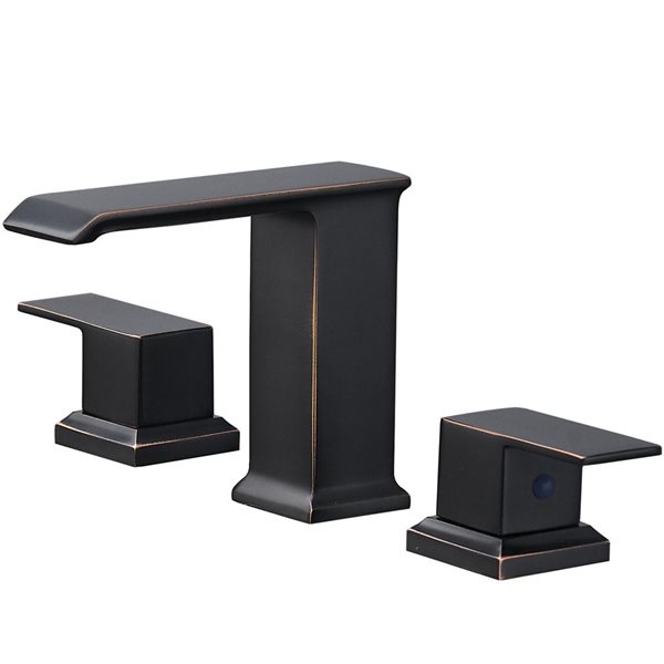 8 in. Waterfall Widespread 2-Handle Bathroom Faucet With Metal Drain in Oil Rubbed Bronze