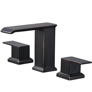 8 in. Waterfall Widespread 2-Handle Bathroom Faucet With Metal Drain in Oil Rubbed Bronze