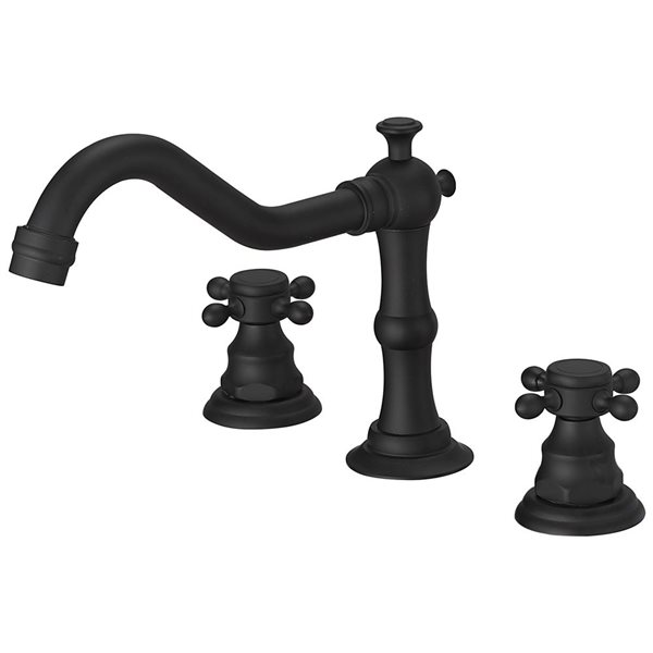 8 in. Widespread 2-Handle 3-Hole Bathroom Faucet with Drain Kit and Supply Lines in Matte Black