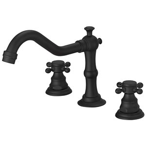 8 in. Widespread 2-Handle 3-Hole Bathroom Faucet with Drain Kit and Supply Lines in Matte Black