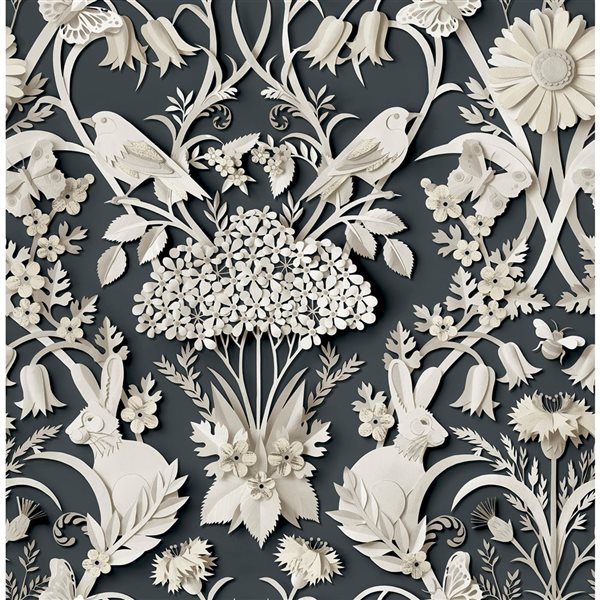 NuWallpaper Charcoal Eloise Peel and Stick Wallpaper