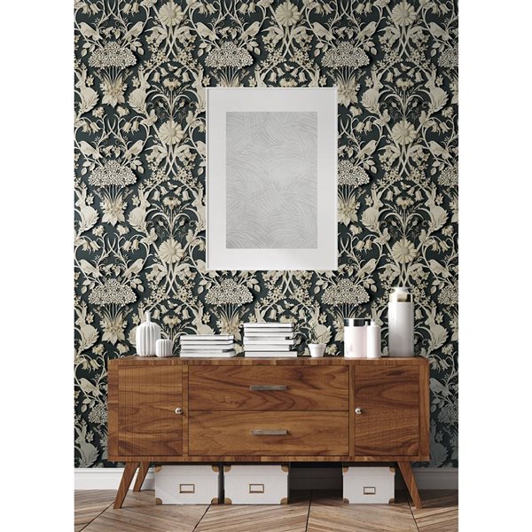 NuWallpaper Charcoal Eloise Peel and Stick Wallpaper