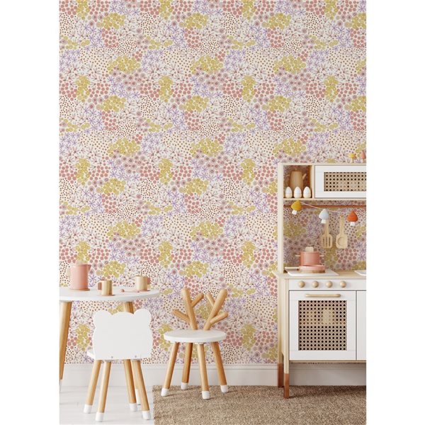 Papier peint autocollant Bouquet de fleurs Multi Chaud par NuWallpaper