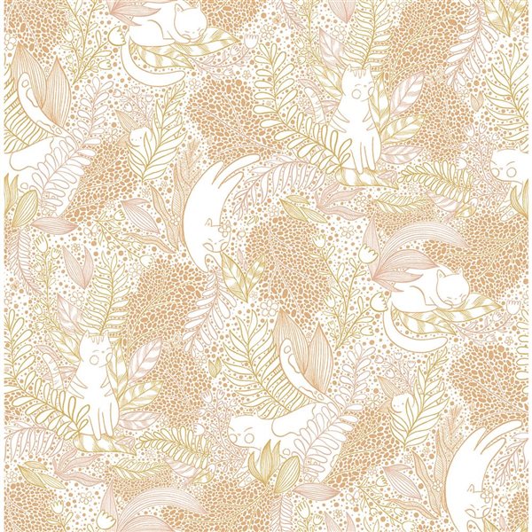 NuWallpaper Botanical Terracotta Gato Garden Novelty Peel and Stick Wallpaper