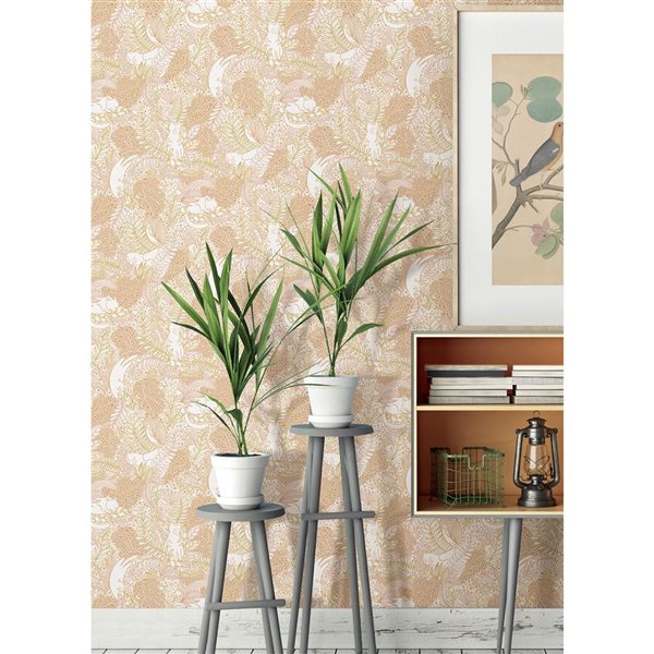 Papier peint autocollant Botanique Terracotta Gato par NuWallpaper