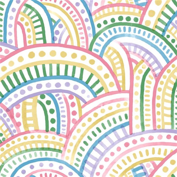 NuWallpaper Retro Rainbow Multi Bright Peel and Stick Wallpaper