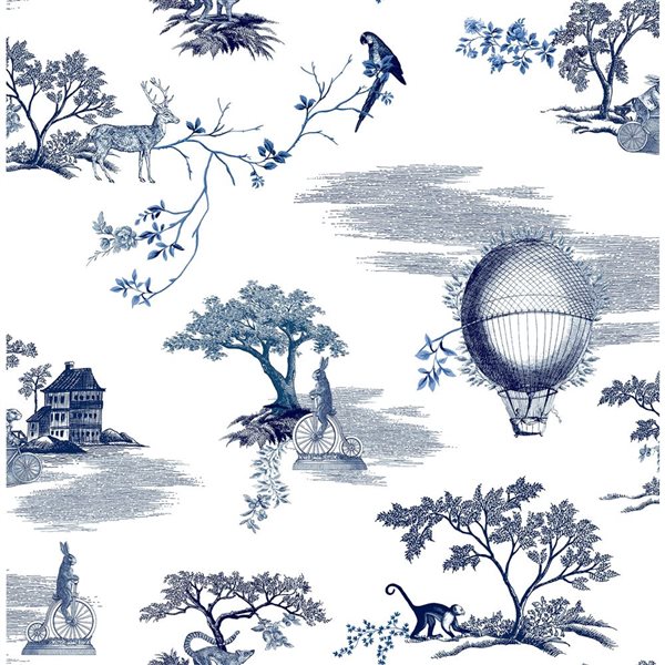 NuWallpaper Whimsy Navy Fairytale Toille Novelty Peel and Stick Wallpaper