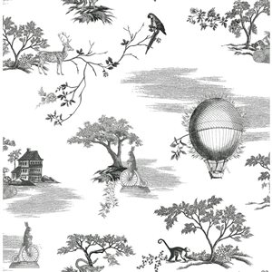 NuWallpaper Whimsy Black Fairytale Toille Novelty Peel and Stick Wallpaper