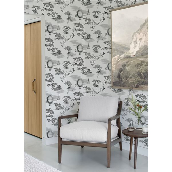 NuWallpaper Whimsy Black Fairytale Toille Novelty Peel and Stick Wallpaper