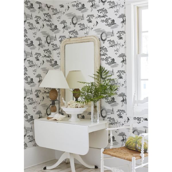 NuWallpaper Whimsy Black Fairytale Toille Novelty Peel and Stick Wallpaper