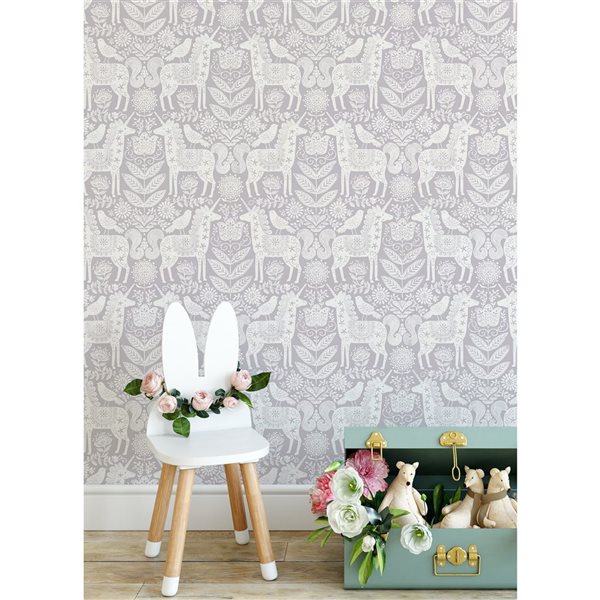 Papier peint autocollant licorne par NuWallpaper violet