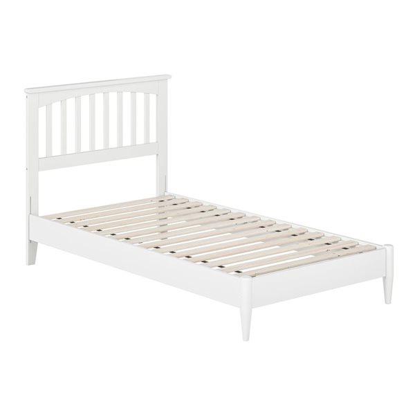 AFI Becket Twin Solid Wood Low Profile Platform Bed in White AR8778022 ...