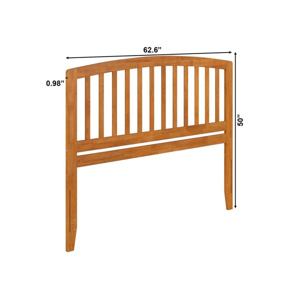 Richmond Queen Solid Wood Headboard with Attachable Charger in Light Toffee