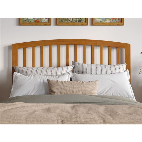 Richmond Queen Solid Wood Headboard with Attachable Charger in Light Toffee