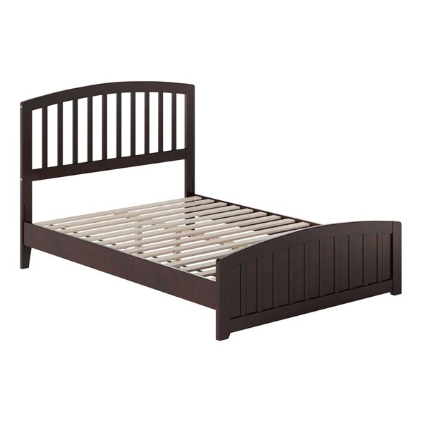 Quincy Full Solid Wood Low Profile Platform Bed with Matching Footboard in Espresso