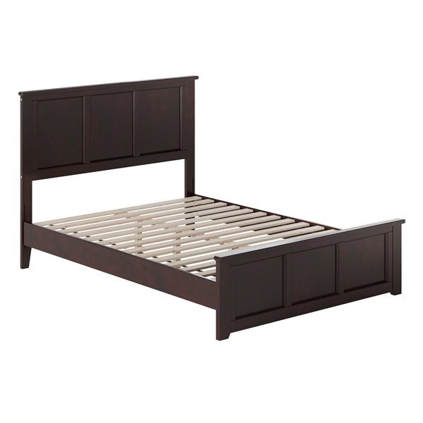 Charlotte Full Solid Wood Low Profile Platform Bed with Matching Footboard in Espresso