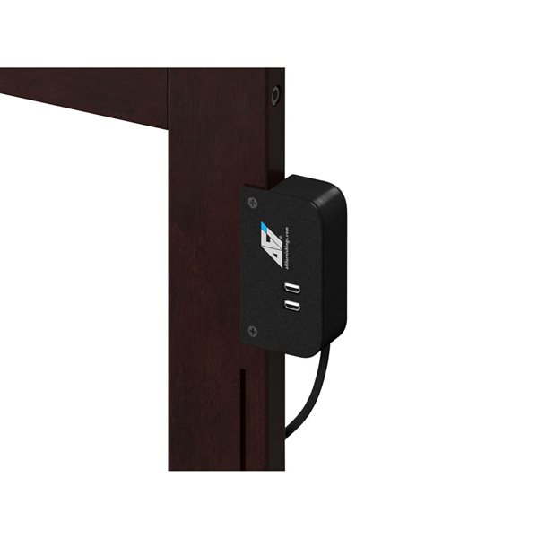 Charlotte Full Solid Wood Low Profile Platform Bed with Matching Footboard in Espresso