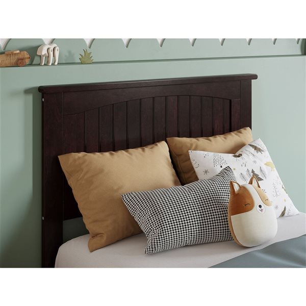 Naples Twin Solid Wood Low Profile Platform Bed in Espresso