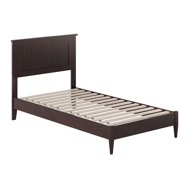 Naples Twin Solid Wood Low Profile Platform Bed in Espresso
