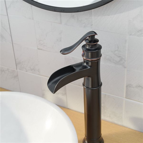 Single Hole Single-Handle Vessel Bathroom Faucet in Oil Rubbed Bronze