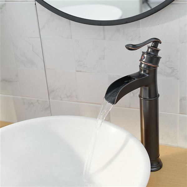 Single Hole Single-Handle Vessel Bathroom Faucet in Oil Rubbed Bronze