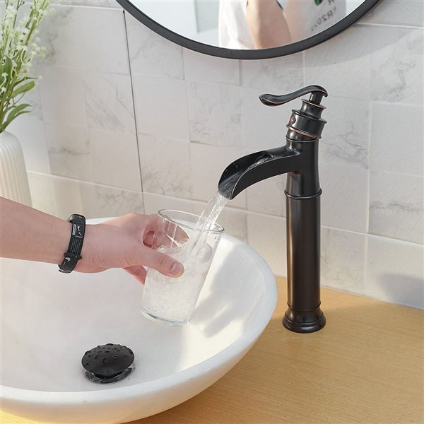 Single Hole Single-Handle Vessel Bathroom Faucet in Oil Rubbed Bronze