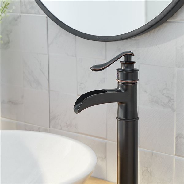 Single Hole Single-Handle Vessel Bathroom Faucet in Oil Rubbed Bronze