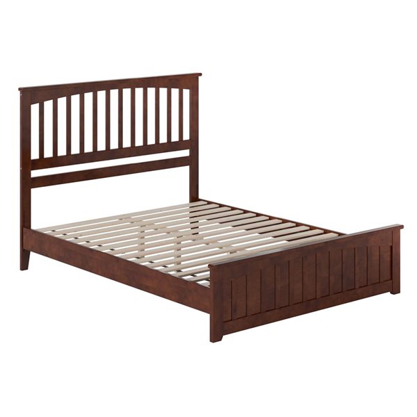 Becket Queen Solid Wood Low Profile Platform Bed with Matching Footboard in White