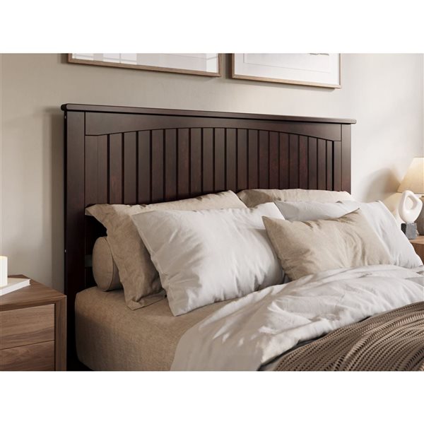 Naples Queen Solid Wood Low Profile Platform Bed in Espresso