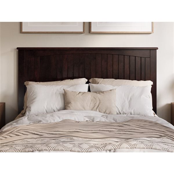 Naples Queen Solid Wood Low Profile Platform Bed in Espresso