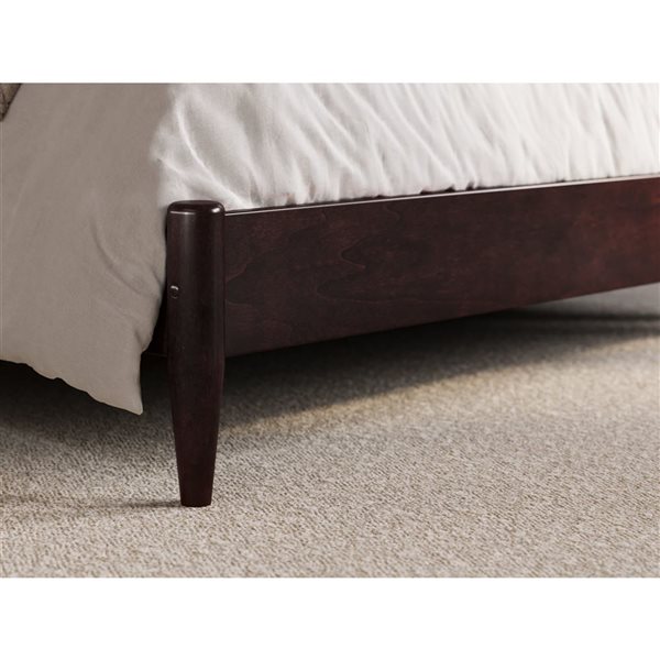 Naples Queen Solid Wood Low Profile Platform Bed in Espresso