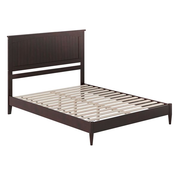 Naples Queen Solid Wood Low Profile Platform Bed in Espresso