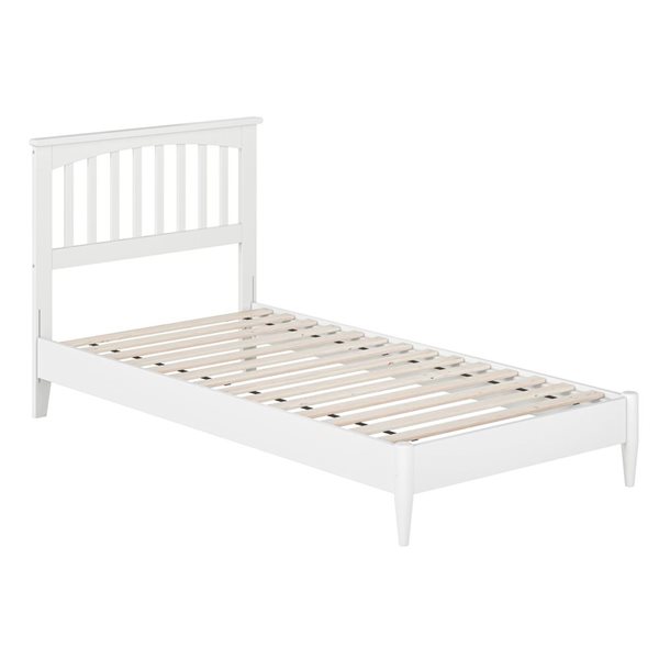 AFI Becket Twin XL Solid Wood Low Profile Platform Bed in White ...