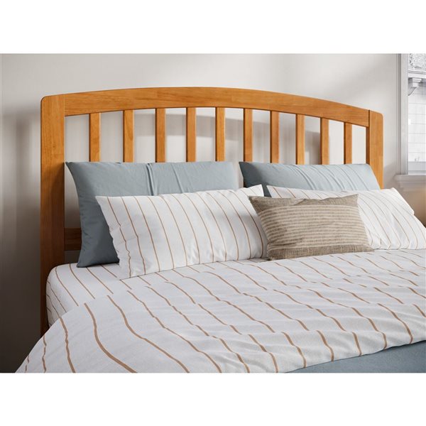 Richmond Full Solid Wood Headboard with Attachable Charger in Light Toffee