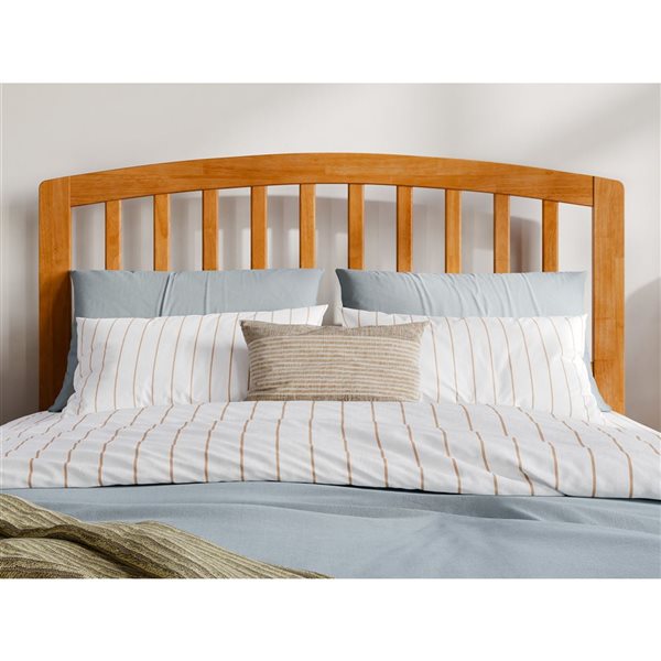 Richmond Full Solid Wood Headboard with Attachable Charger in Light Toffee