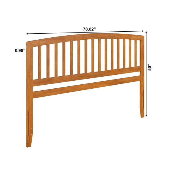 Richmond King Solid Wood Headboard with Attachable Charger in Light Toffee