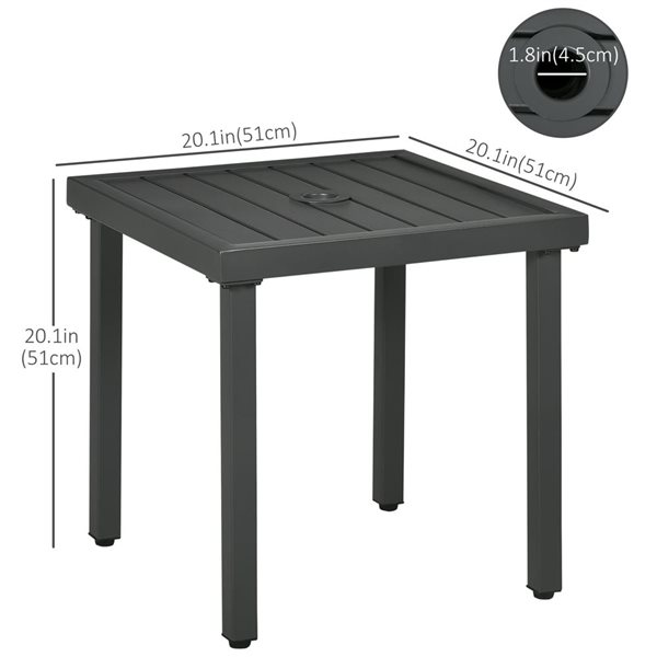 Outsunny Patio End Table with Umbrella Hole 84G 034V00GY RONA