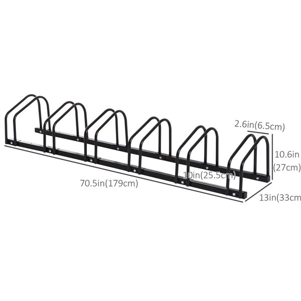 Soozier 6-Bike Bicycle Floor Parking Rack Cycling Storage Stand