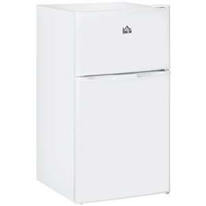 HOMCOM Double Door Mini Fridge with Freezer