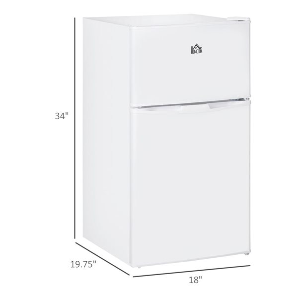 HOMCOM Double Door Mini Fridge with Freezer