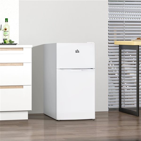 HOMCOM Double Door Mini Fridge with Freezer