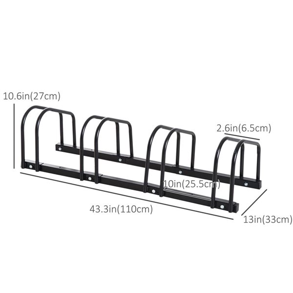 Soozier 4-Bike Bicycle Floor Parking Rack Cycling Storage Stand