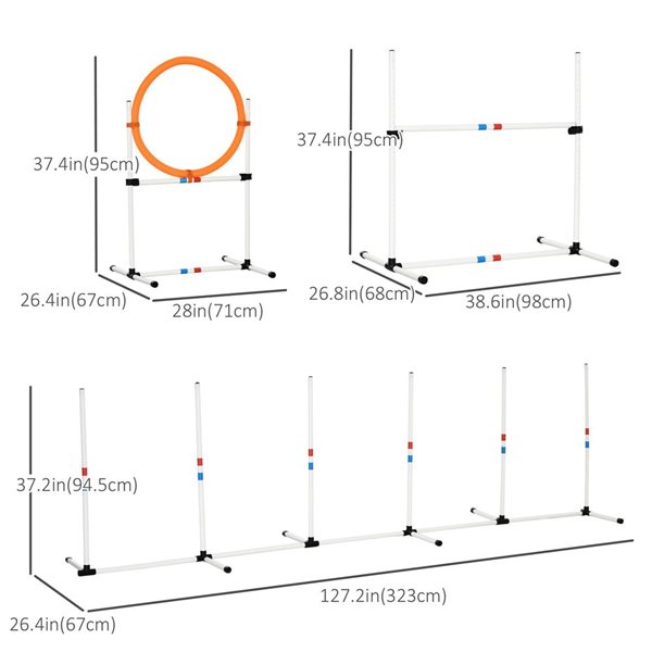 PawHut 3-Piece Dog Agility Training Equipment for Indoor & Outdoor