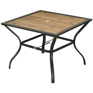Table de salle à manger d'extérieur Outsunny brune avec plateau en PC