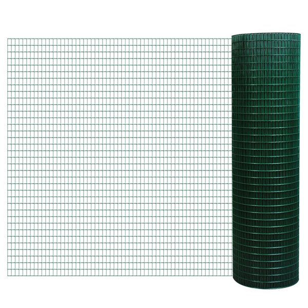 Rouleau de filet de clôture en treillis métallique PawHut de 98' L x 35,5" H, 1/2 x 1 pouce pour volière, poulailler