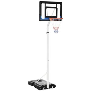 Soozier Height Adjustable Basketball Hoop and Stand with PVC Backboard