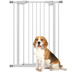 PawHut 29-31.5-in Auto Close Double Locking Extra Tall Pet Safety Gate with Small Door